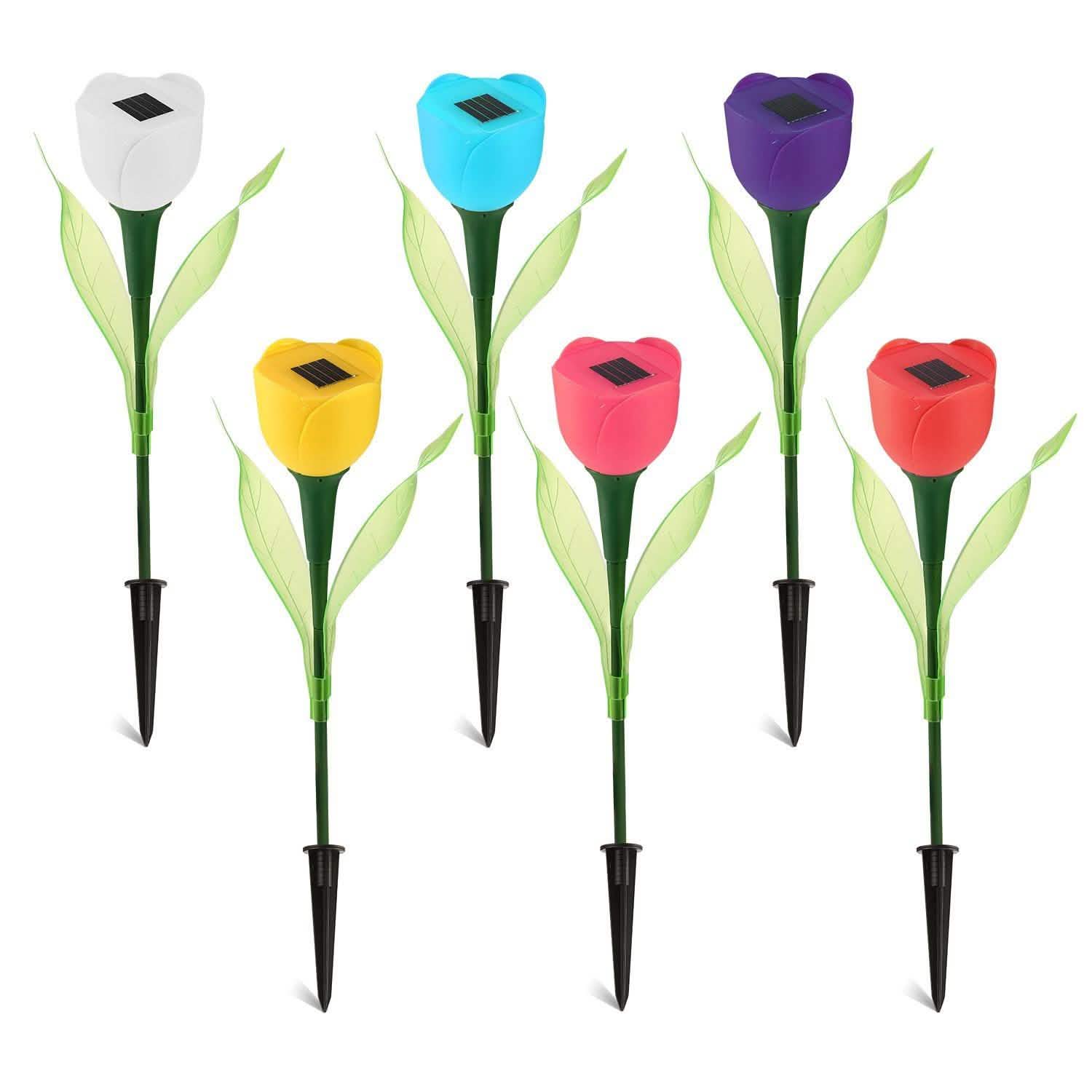 6-Pieces: Solar Garden Tulip Flower Lights DailySale