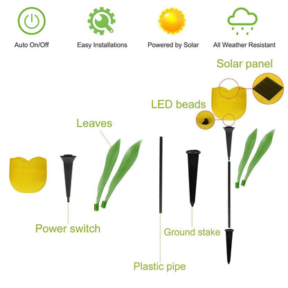 6-Pieces: Solar Garden Tulip Flower Lights DailySale