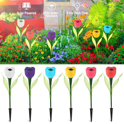 6-Pieces: Solar Garden Tulip Flower Lights DailySale