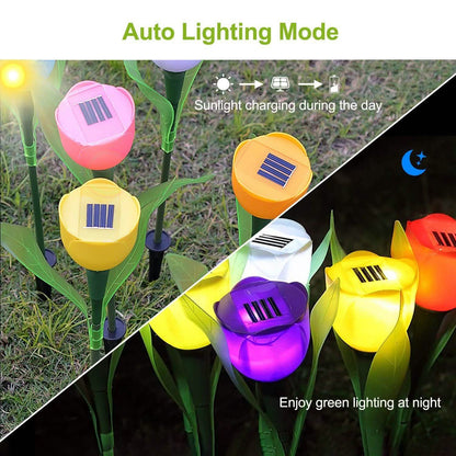 6-Pieces: Solar Garden Tulip Flower Lights DailySale