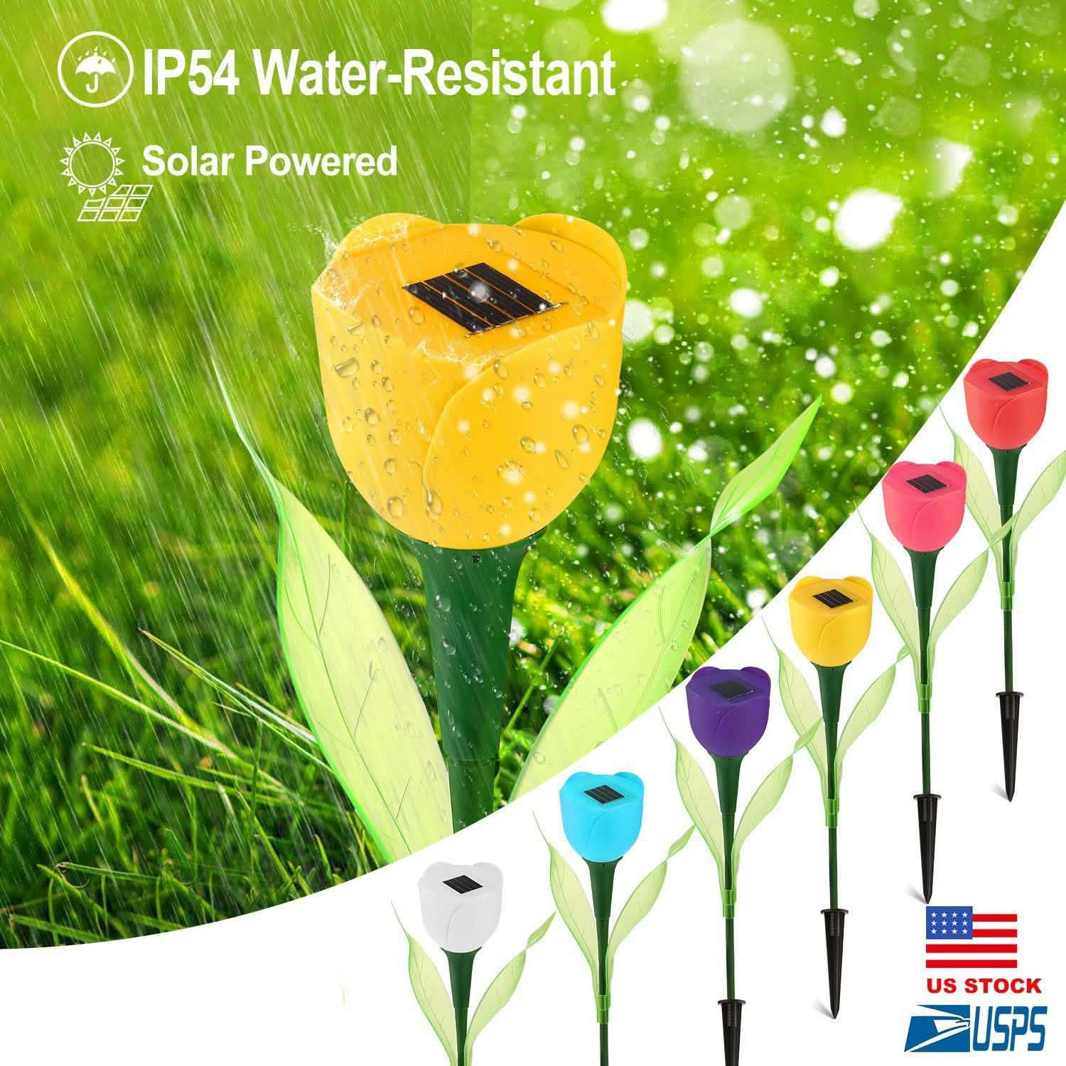 6-Pieces: Solar Garden Tulip Flower Lights DailySale