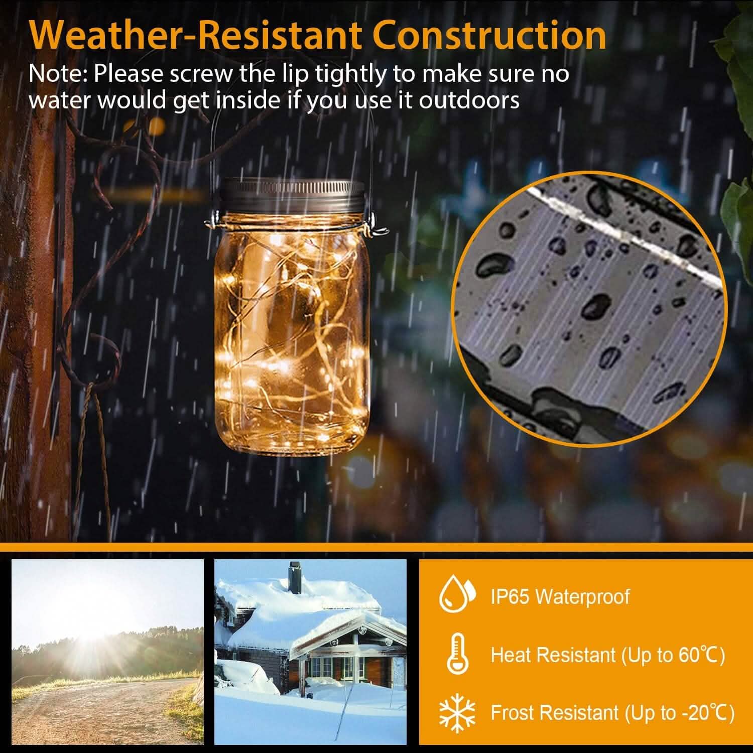 6-Pieces: Solar Powered Mason Jar Lid Lights 20 LEDs DailySale