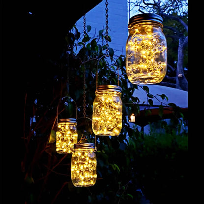 6-Pieces: Solar Powered Mason Jar Lid Lights 20 LEDs DailySale