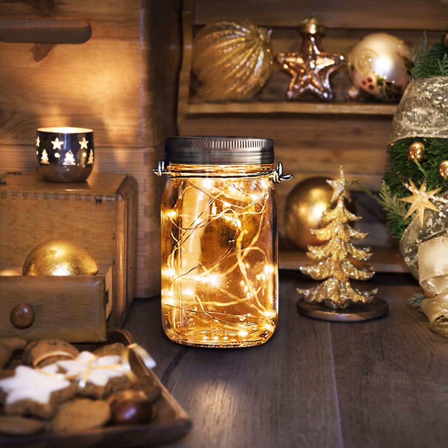 6-Pieces: Solar Powered Mason Jar Lid Lights 20 LEDs DailySale