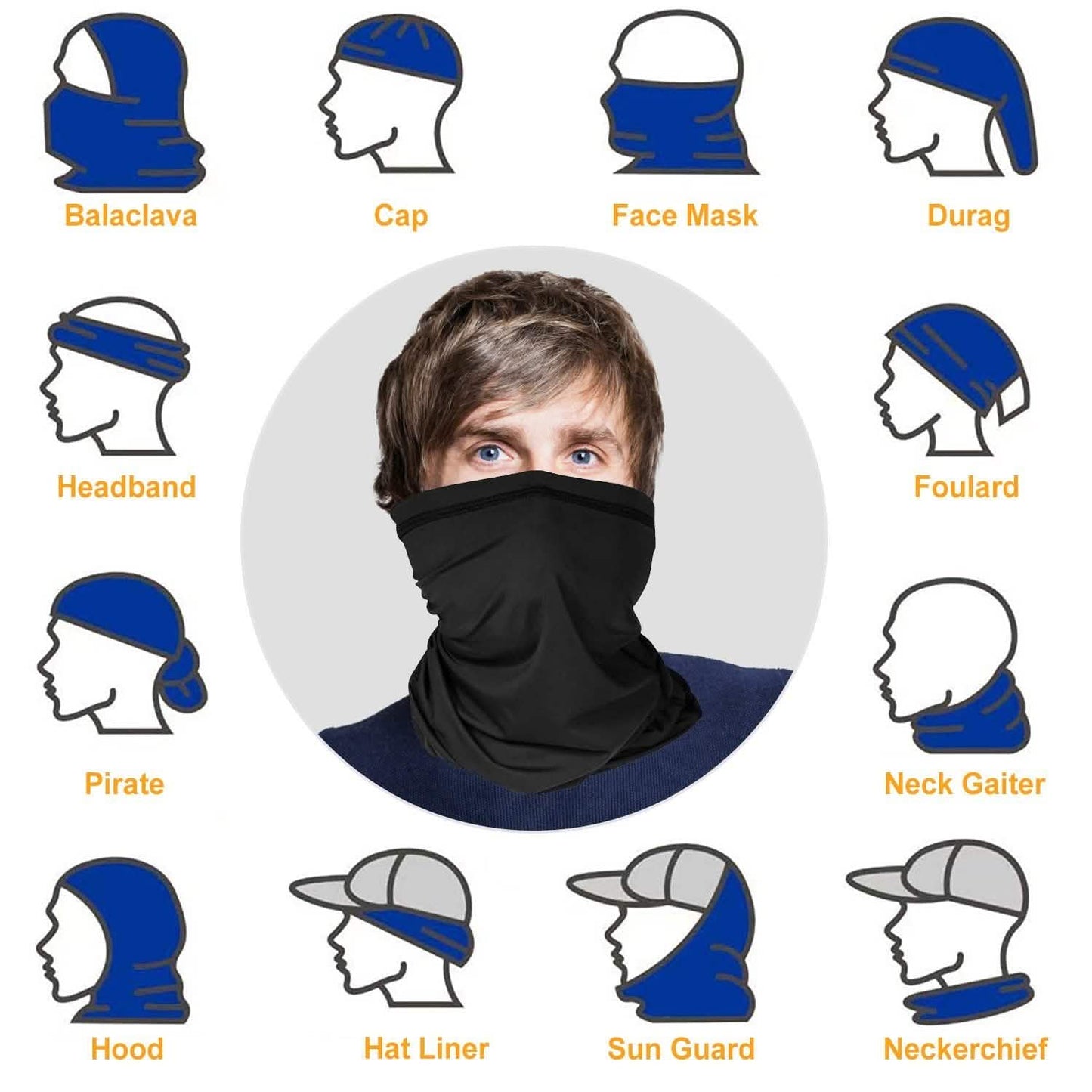 6-Pieces: Summer Neck Gaiter UV Sunscreen Protection Face Mask DailySale