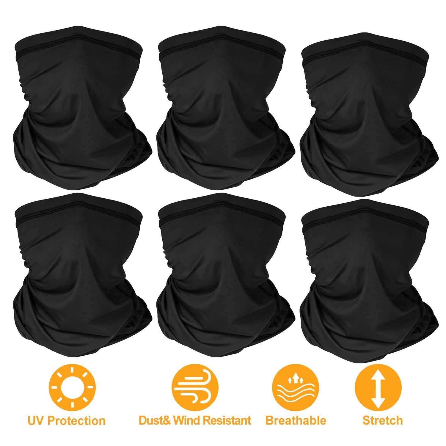 6-Pieces: Summer Neck Gaiter UV Sunscreen Protection Face Mask DailySale