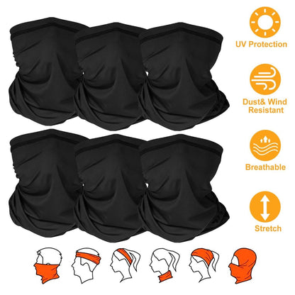 6-Pieces: Summer Neck Gaiter UV Sunscreen Protection Face Mask DailySale
