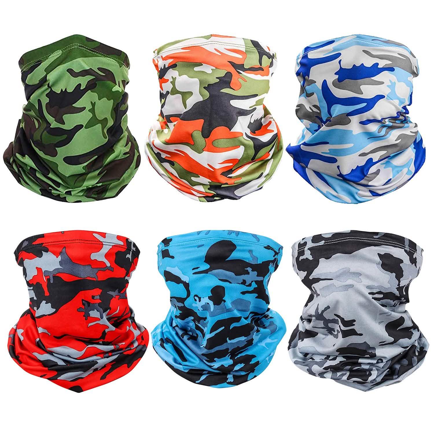 6-Pieces: Summer Neck Gaiter UV Sunscreen Protection Face Mask Scarf DailySale
