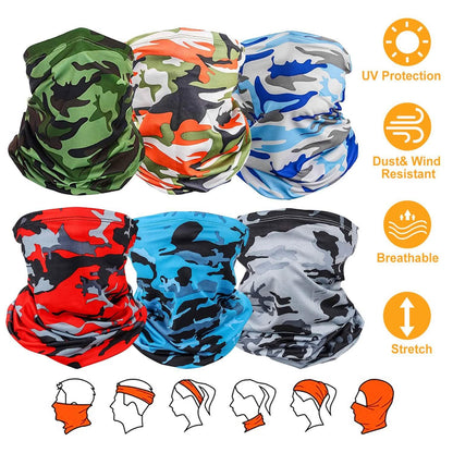 6-Pieces: Summer Neck Gaiter UV Sunscreen Protection Face Mask Scarf DailySale