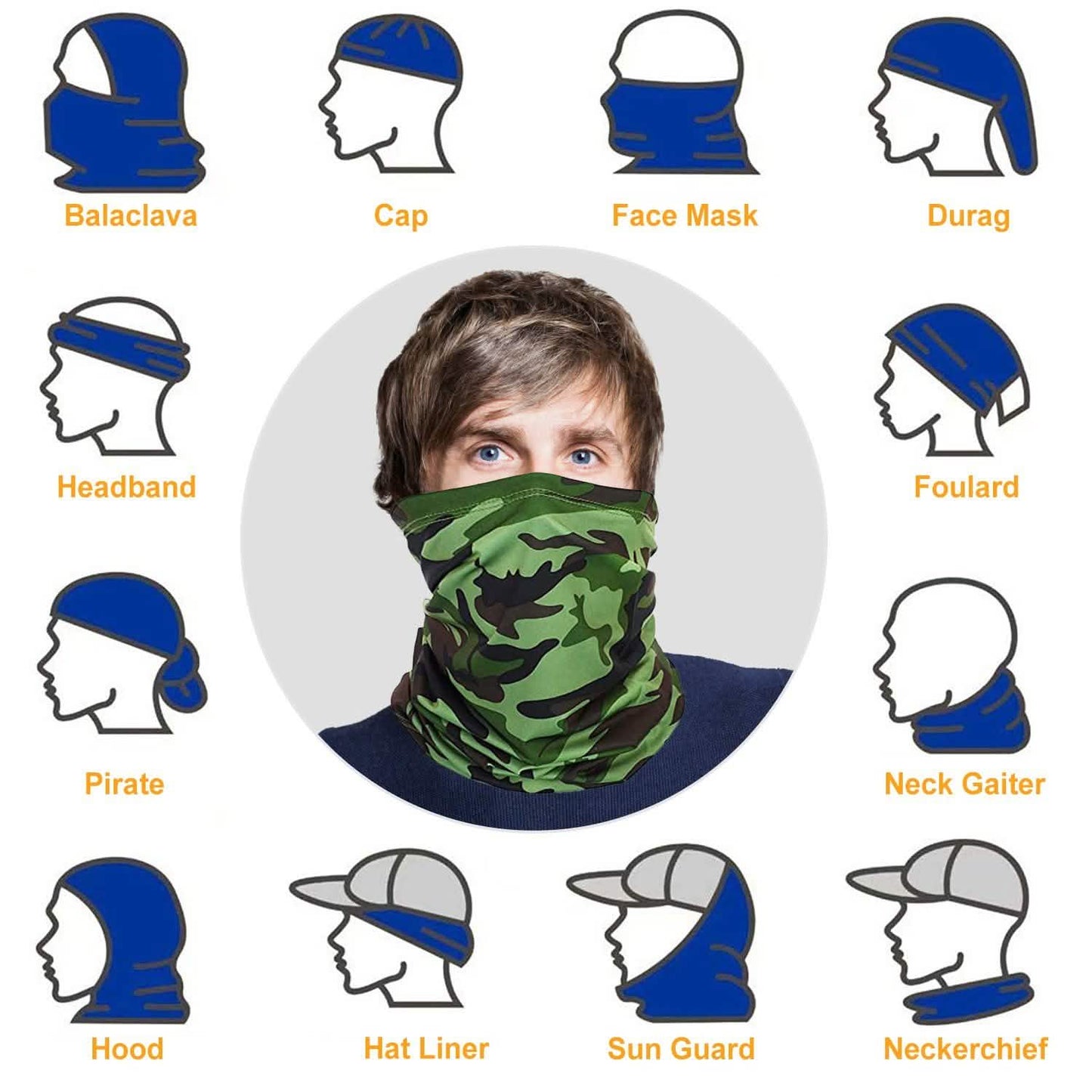6-Pieces: Summer Neck Gaiter UV Sunscreen Protection Face Mask Scarf DailySale