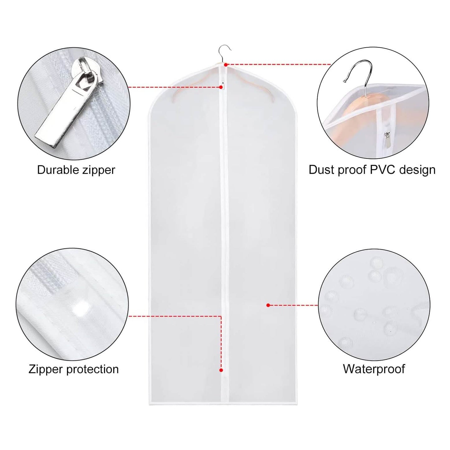 6-Pieces: Zilink Clear Garment Bag Dress Bags DailySale