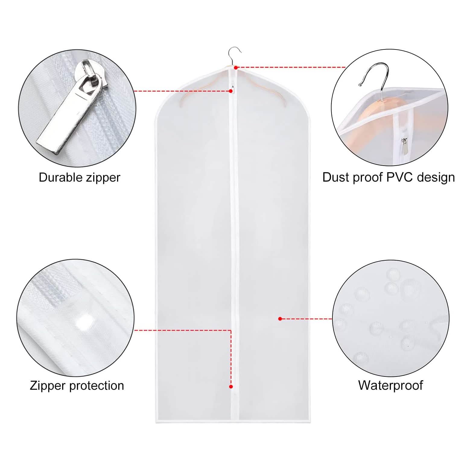 6-Pieces: Zilink Clear Garment Bag Dress Bags DailySale