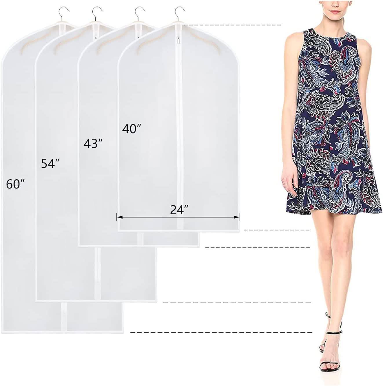 6-Pieces: Zilink Clear Garment Bag Dress Bags DailySale