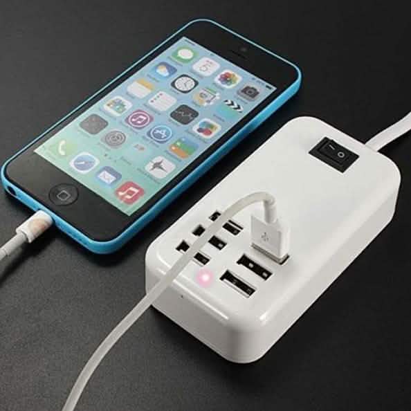 6-Ports USB-Powered Devices Wall Charger Power Adapter DailySale