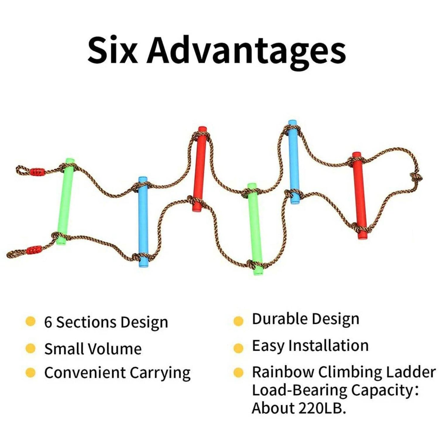 6 Rungs Swing Climbing Rope Ladder Hang for Children Playground Exercise DailySale