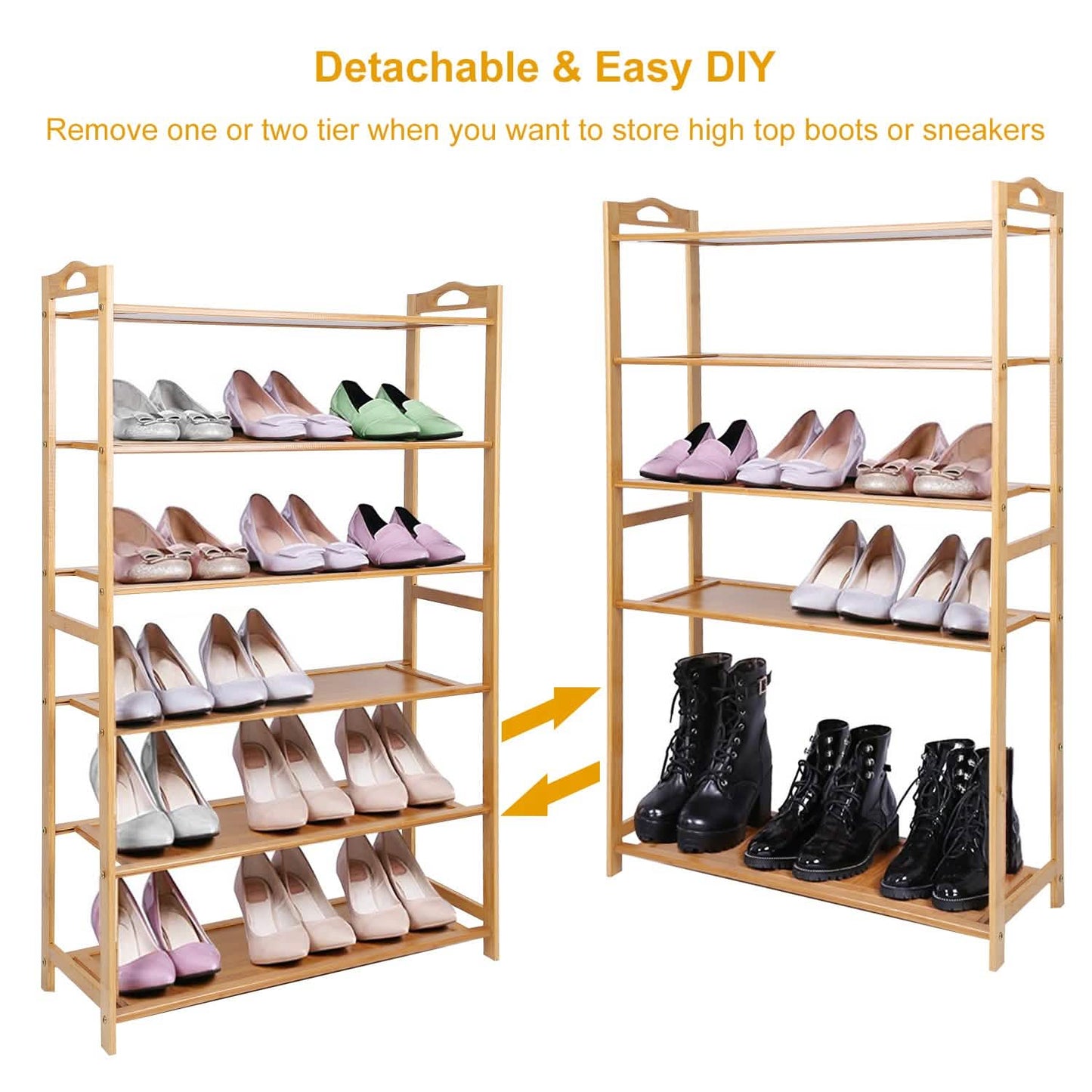 6 Tier Bamboo Shoe Rack Organizer DailySale