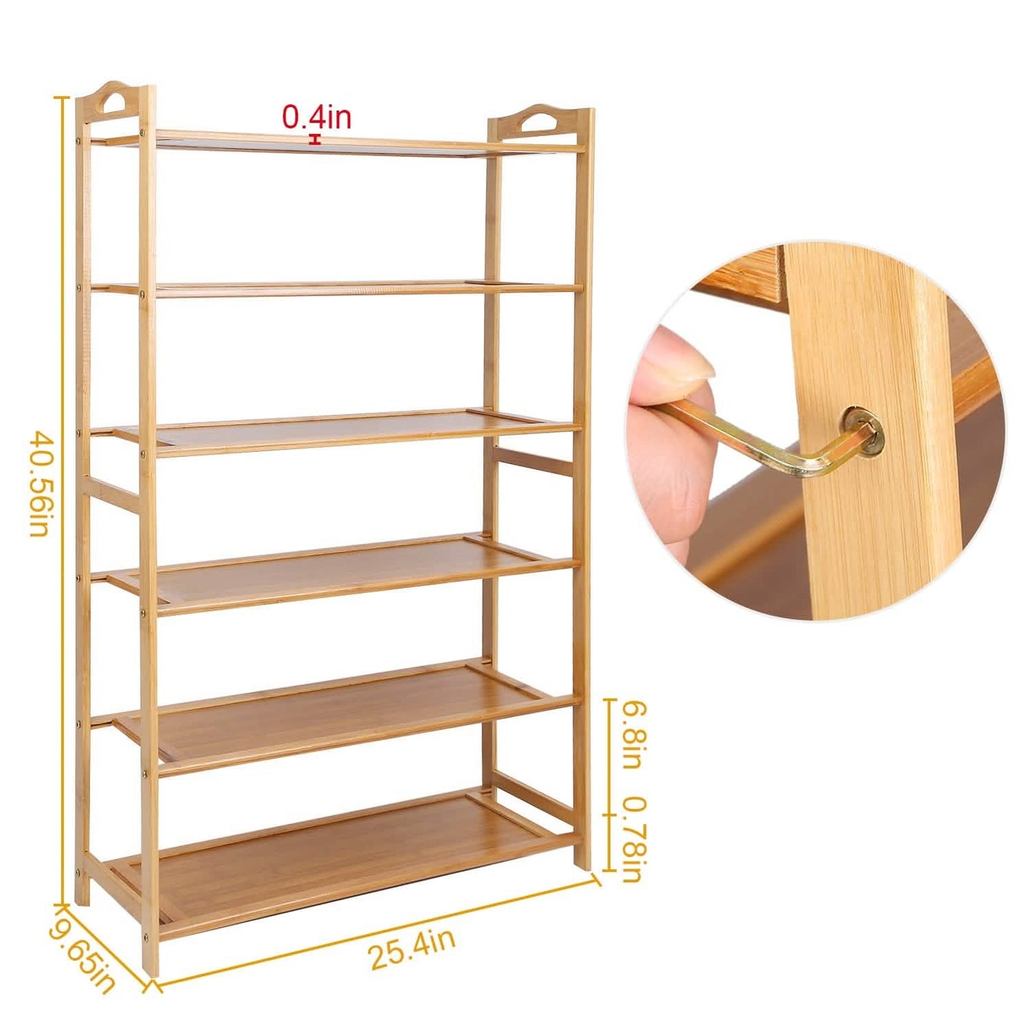 6 Tier Bamboo Shoe Rack Organizer DailySale