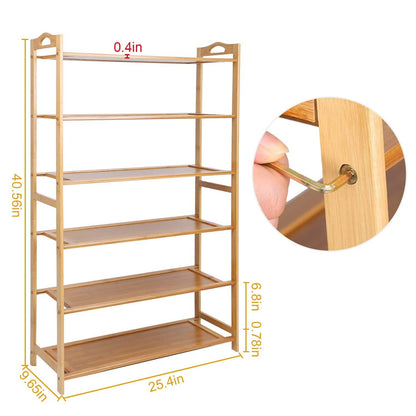 6 Tier Bamboo Shoe Rack Organizer DailySale