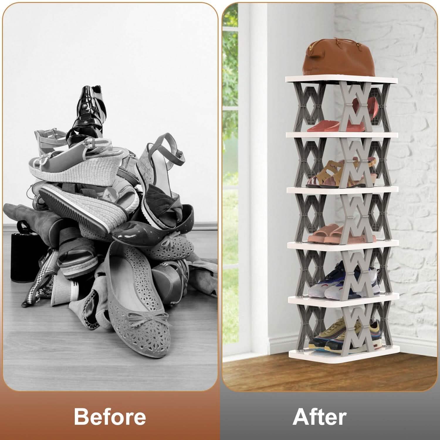 6-Tier Foldable Vertical Shoe Rack DailySale