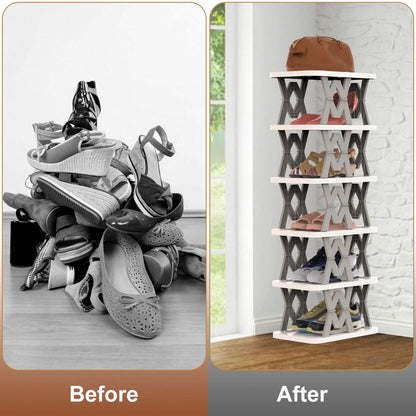 6-Tier Foldable Vertical Shoe Rack DailySale