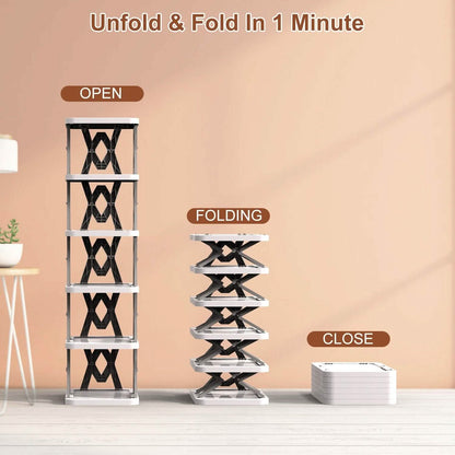 6-Tier Foldable Vertical Shoe Rack DailySale