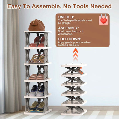 6-Tier Foldable Vertical Shoe Rack DailySale