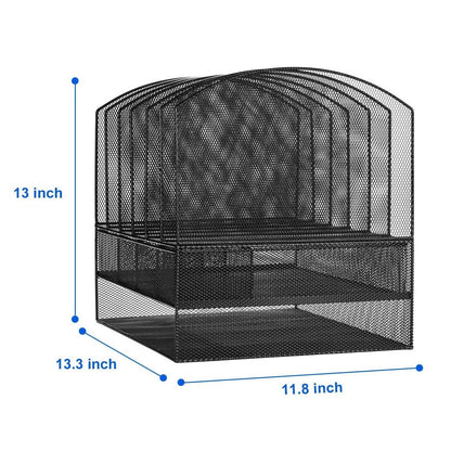 6 Trays 2 Tier Mesh Desk File Sorter Organizer Office Document Holder with Drawer DailySale