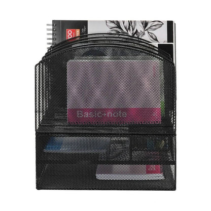 6 Trays 2 Tier Mesh Desk File Sorter Organizer Office Document Holder with Drawer DailySale