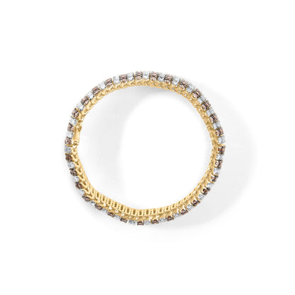 10K Yellow Gold 10-1/3 Cttw Alternating Coco Color and White Diamond 5 Row Tennis Bracelet (Brown/H-I Color, SI1-SI2 Clarity) - Size 7.25 Bids.com