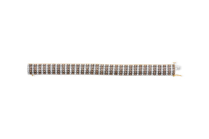 10K Yellow Gold 10-1/3 Cttw Alternating Coco Color and White Diamond 5 Row Tennis Bracelet (Brown/H-I Color, SI1-SI2 Clarity) - Size 7.25 Bids.com