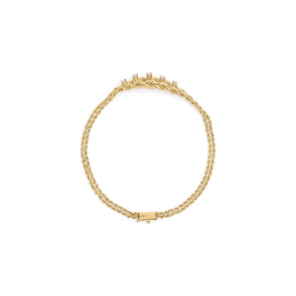 10K Yellow Gold 1/4 Cttw Round-Cut Diamond Basket Weave Rope Chain Style 7" Bracelet (H-I Color, I1-I2 Clarity) Bids.com