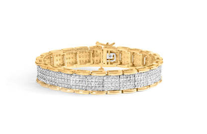 10K Yellow Gold 5.00 Cttw Round-Cut Diamond Link 7" Bracelet (J-K Color, I1-I2 Clarity) Bids.com