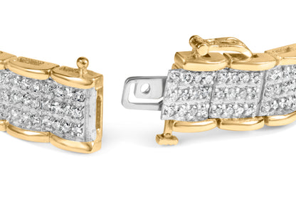 10K Yellow Gold 5.00 Cttw Round-Cut Diamond Link 7" Bracelet (J-K Color, I1-I2 Clarity) Bids.com