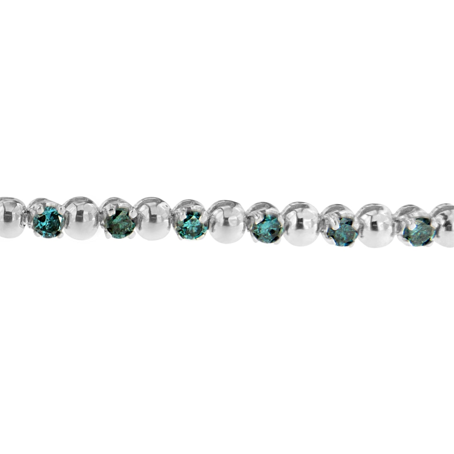 14K White Gold Round-Cut Blue Diamonds Bracelet (3.00 cttw, Blue Color, Clarity) Bids.com