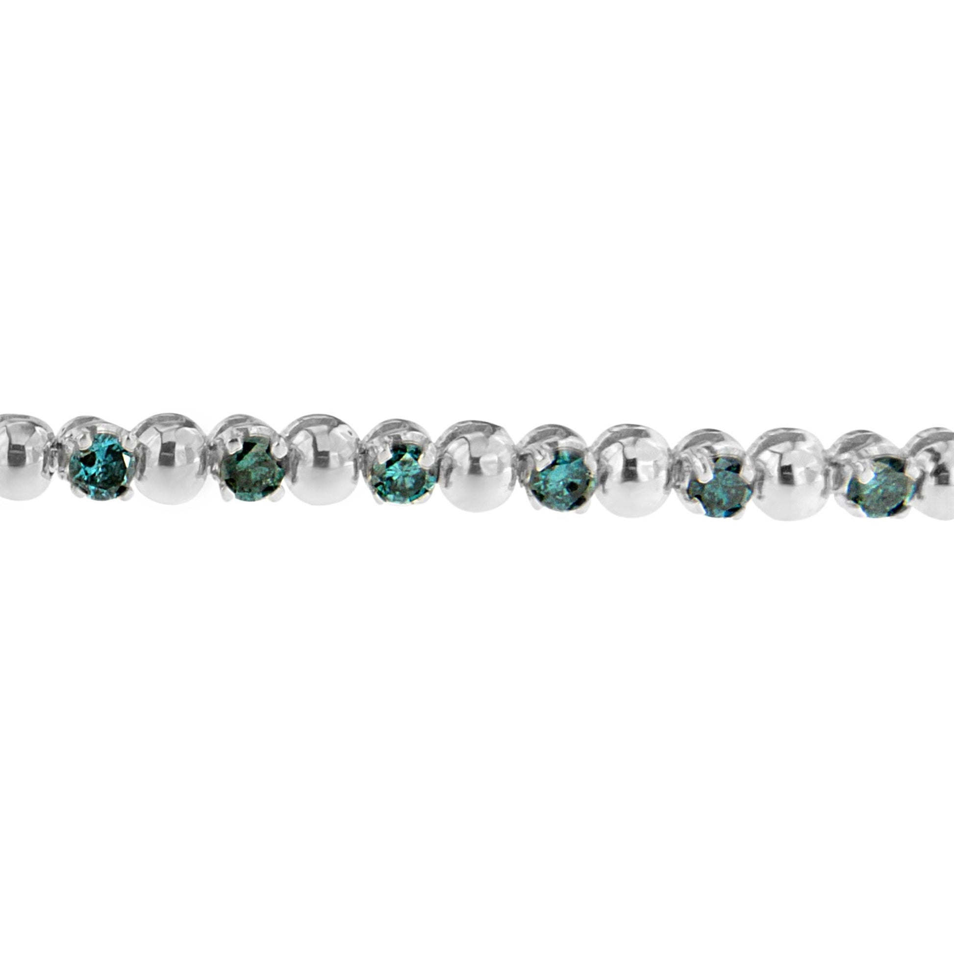 14K White Gold Round-Cut Blue Diamonds Bracelet (3.00 cttw, Blue Color, Clarity) Bids.com