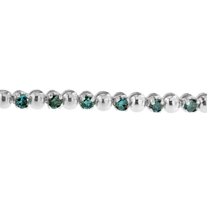 14K White Gold Round-Cut Blue Diamonds Bracelet (3.00 cttw, Blue Color, Clarity) Bids.com
