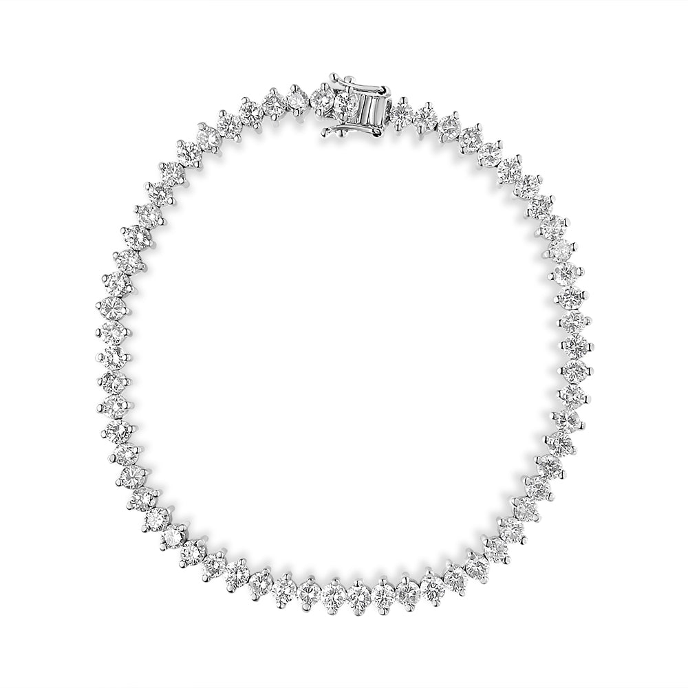 14K White Gold 5 1/2 Cttw Round Diamond 2-Prong Tennis Bracelet (H-I Color, SI2-I1 Clarity) - 7" Bids.com