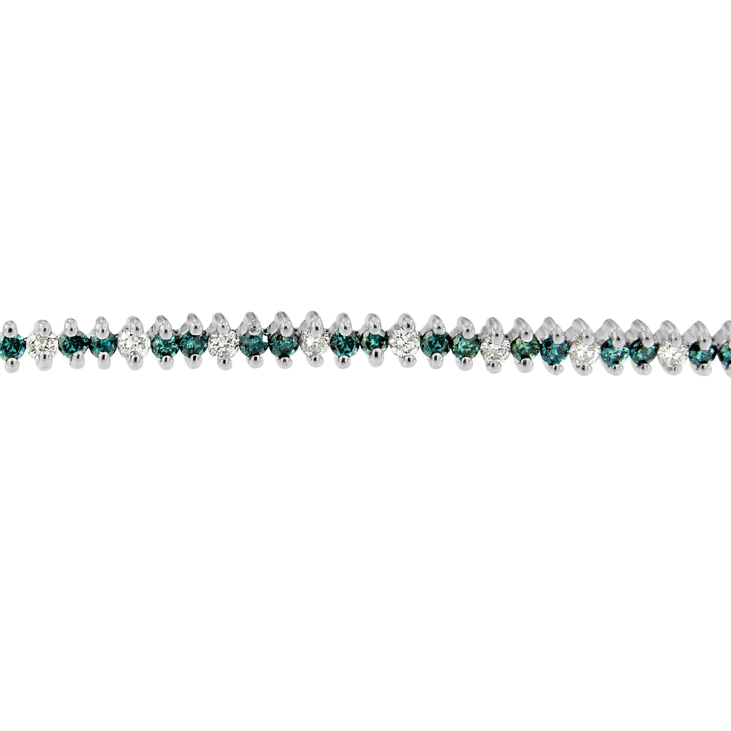 14K White Gold Round-Cut white and Blue Diamond Fashion Bracelet (3.70 cttw, H-I Color, SI1-SI2 Clarity) Bids.com