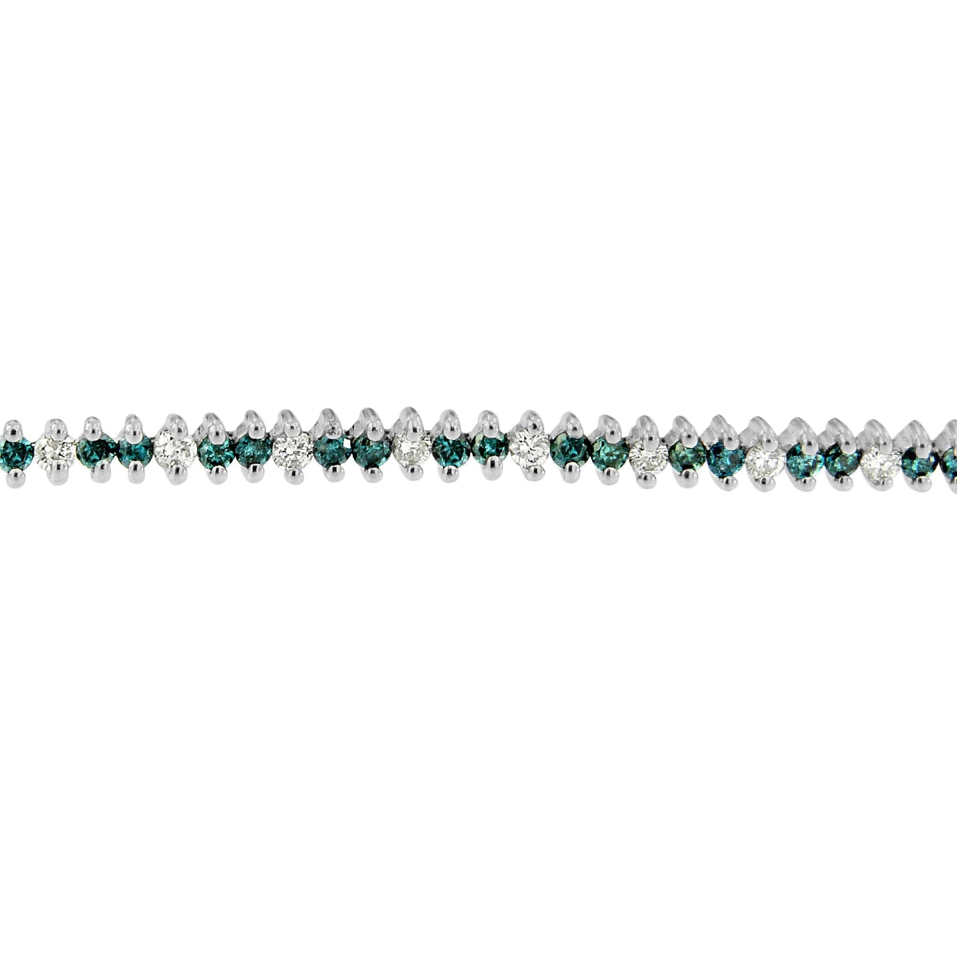 14K White Gold Round-Cut white and Blue Diamond Fashion Bracelet (3.70 cttw, H-I Color, SI1-SI2 Clarity) Bids.com