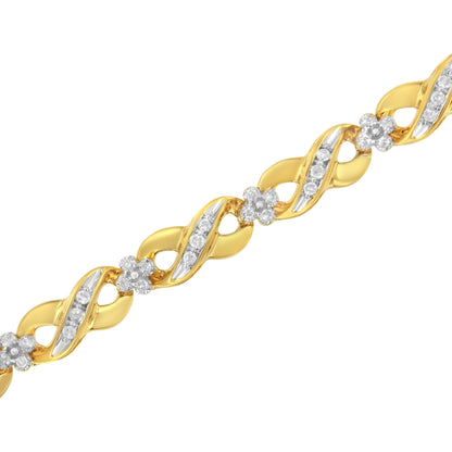 10K Yellow Gold Round-Cut Diamond Infinite Love Bracelet (1.00 cttw, I-J Color, I2-I3 Clarity) Bids.com