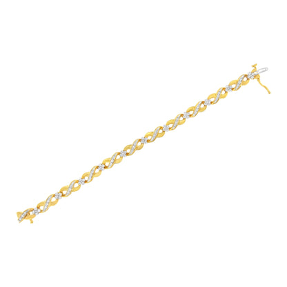 10K Yellow Gold Round-Cut Diamond Infinite Love Bracelet (1.00 cttw, I-J Color, I2-I3 Clarity) Bids.com
