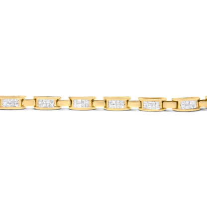 14K Yellow Gold Princess-Cut Diamond Links of Love Bracelet (2.00 cttw, H-I Color, SI2-I1 Clarity) Bids.com