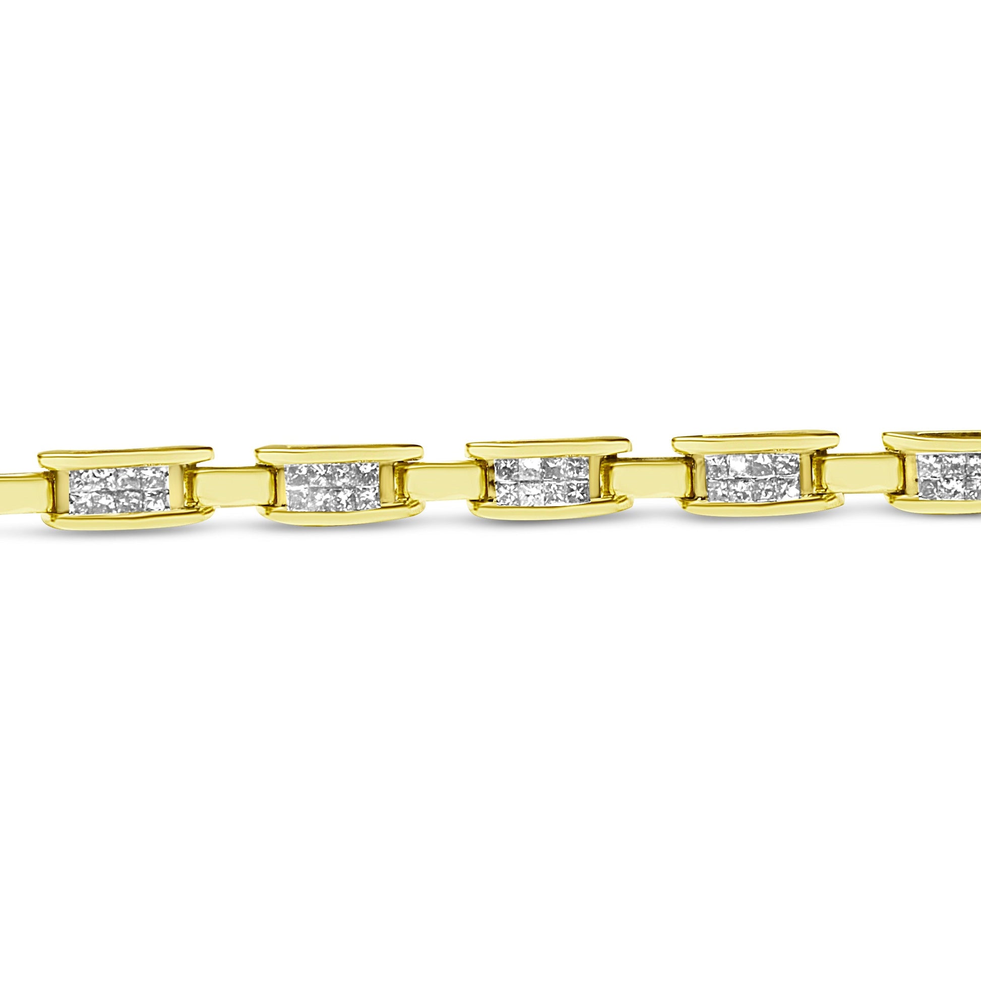 14K Yellow Gold Princess-Cut Diamond Links of Love Bracelet (2.00 cttw, H-I Color, SI2-I1 Clarity) Bids.com