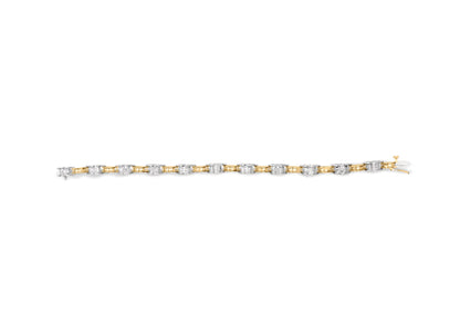 14K Two-Tone Gold 1.00 Cttw Princess-Cut Diamond Chain Link 7" Bracelet (H-I Color, SI1-SI2 Clarity) Bids.com