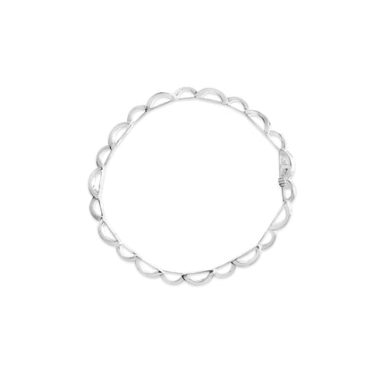 14K White Gold 1.0 Cttw Invisible Set Princess Diamond Alternating Link Tennis Bracelet (I-J Color, I1-I2 Clarity) - 7.25" Bids.com