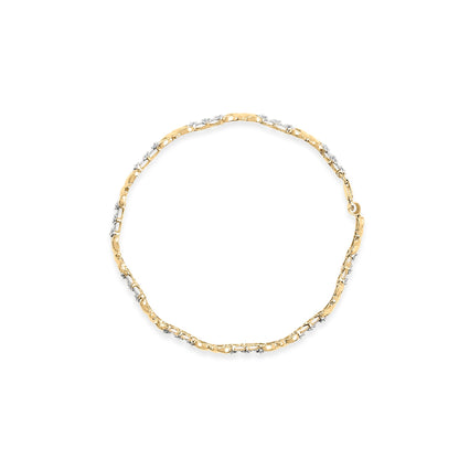 10k Yellow Gold 1/3 Cttw Diamond 3 Stone and X-Link Bracelet (I-J Color, I1-I2 Clarity) - 7.50" Inches Bids.com