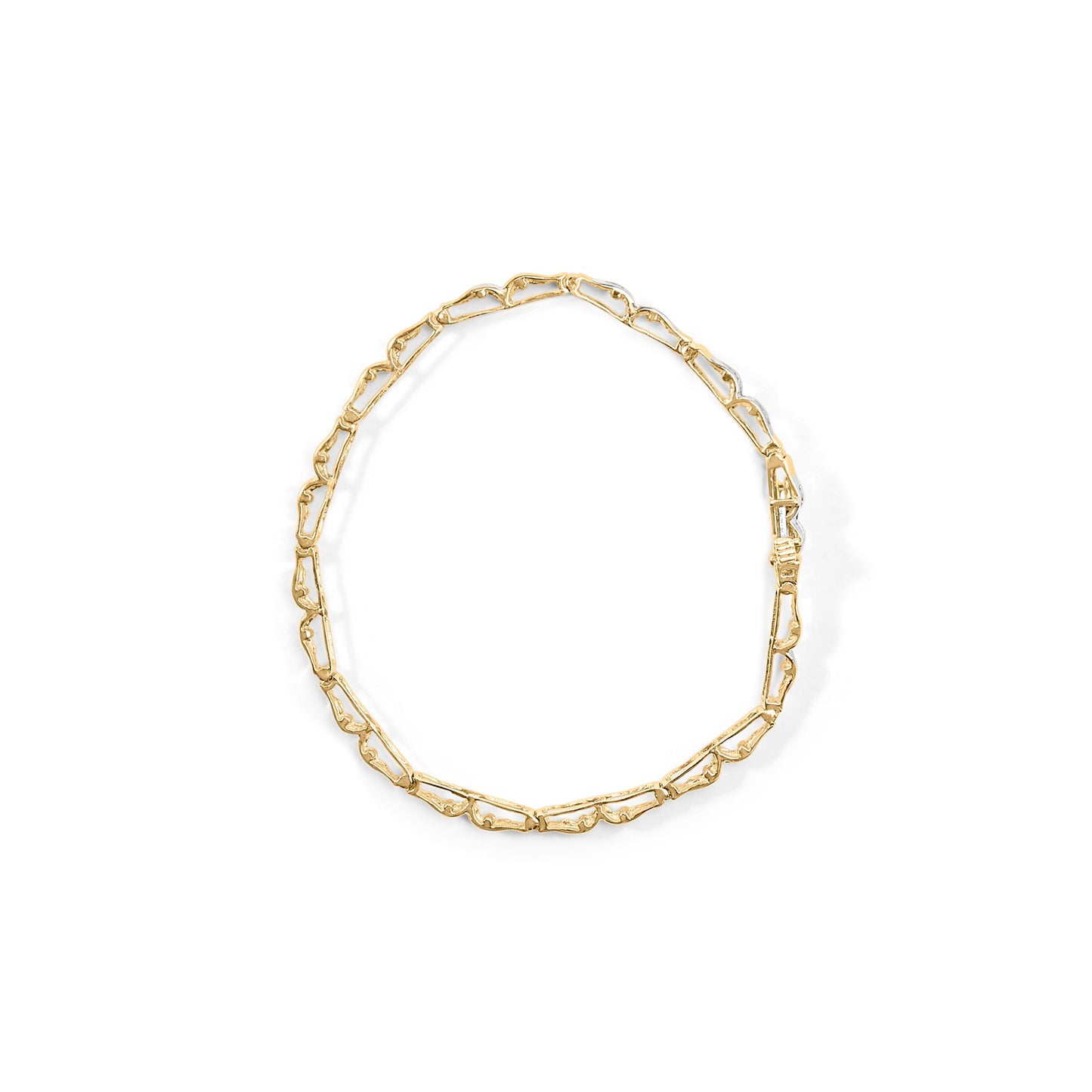 10k Yellow Gold 1.00 Cttw Baguette-Cut Channel Diamond Link Bracelet Bids.com