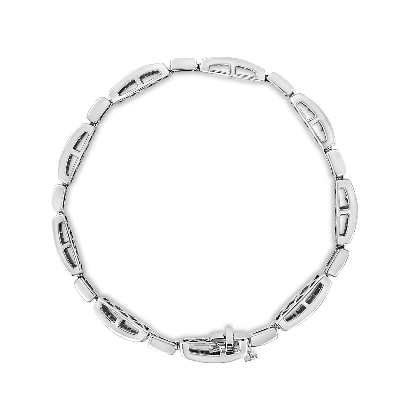 14K White Gold 2.00 Cttw Invisble-Set Princess Diamond Link Bracelet (I1-I2 Clarity, I-J Color) - 7.25" Bids.com