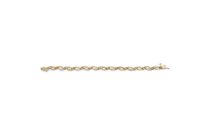 10K Yellow and White Gold 1/2 Cttw Channel Set Diamond Infinity Link 7" Tennis Bracelet (H-I Color, I1-I2 Clarity) Bids.com