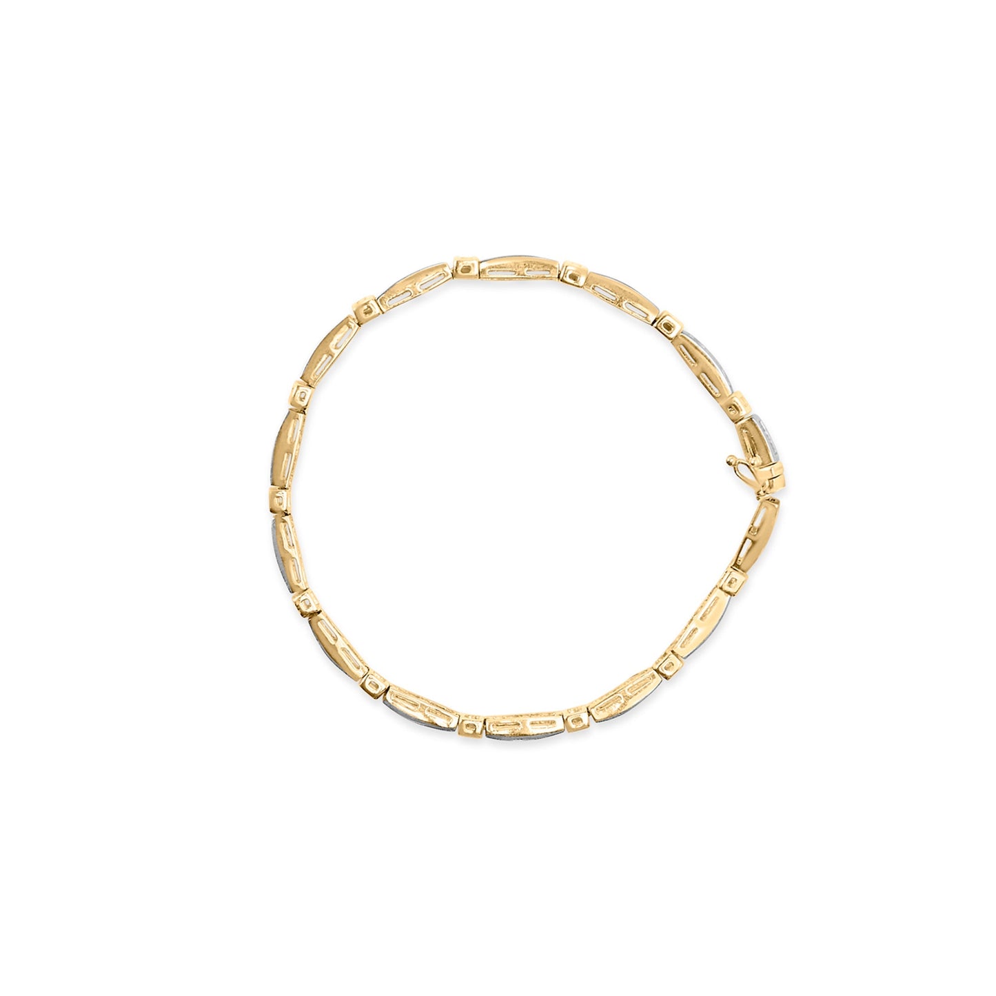 14K Yellow Gold 1.00 Cttw Baguette Diamond Channel Link Bracelet Bids.com